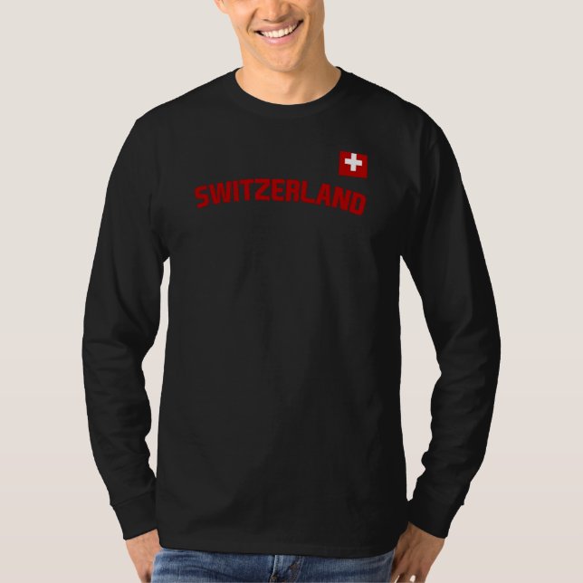 Switzerland Flag Swiss Pride International Country T-Shirt (Front)