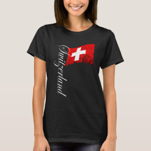 Switzerland Flag Swiss Pride Vintage Swiss Flag Sc T-Shirt