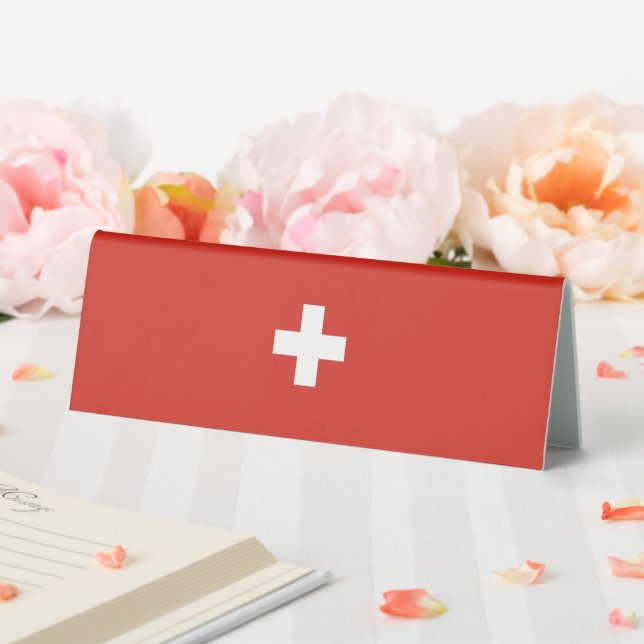 Switzerland flag table tent (In SItu (Wedding))