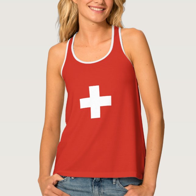 Switzerland flag tank top (Front)