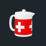 Switzerland Flag Teapot<br><div class="desc">Add a touch of Swiss elegance to your tea collection with our exclusive teapot featuring the flag of Switzerland! Crafted with meticulous attention to detail, this teapot is more than just a functional item; it’s a celebration of Switzerland’s heritage and cultural pride. The vibrant design prominently displays the iconic Swiss...</div>