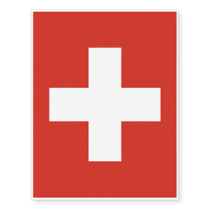 Switzerland Flag Temporary Tattoos