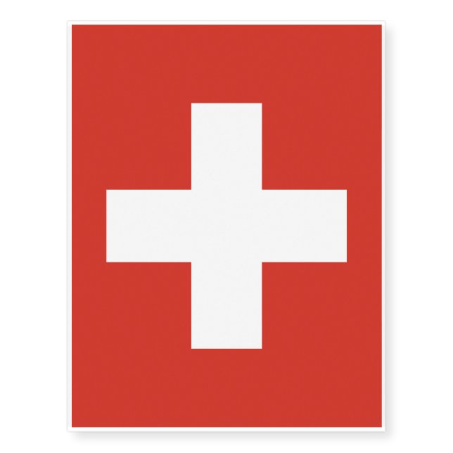 Switzerland Flag Temporary Tattoos (Front)
