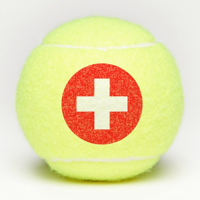 Switzerland Flag Tennis Balls (Front)