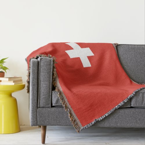 Switzerland flag throw blanket