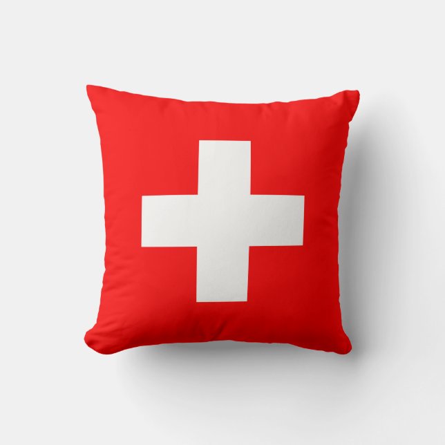 Switzerland Flag Throw Pillow (Front)