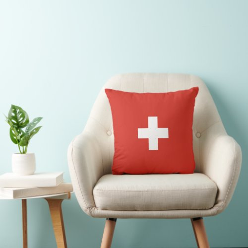 Switzerland flag throw pillow
