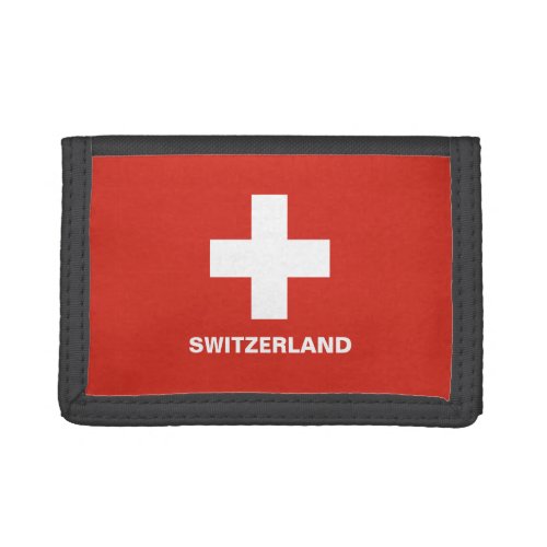 Switzerland Flag TriFold Nylon Wallet