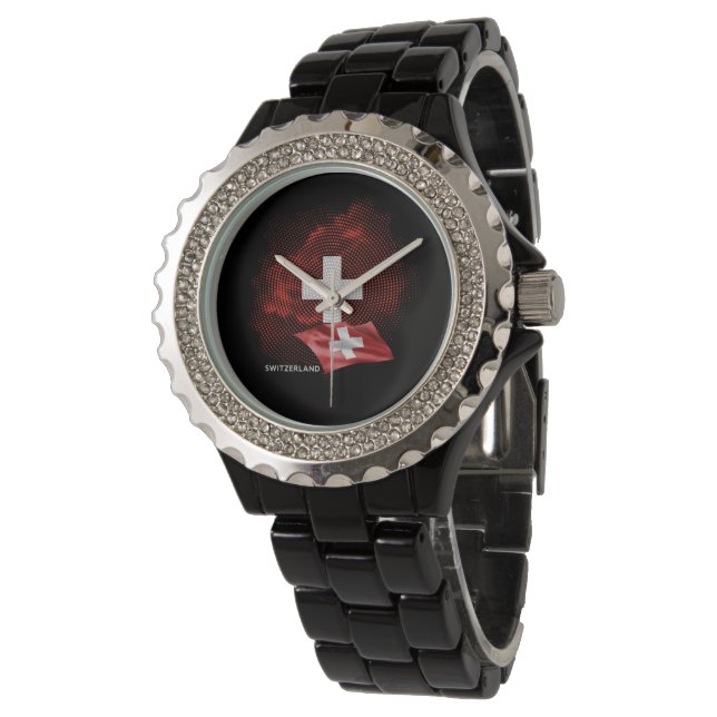 Switzerland flag watch (Angled)
