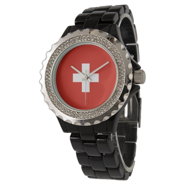 Switzerland flag watch (Angled)
