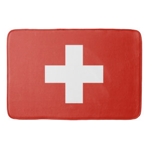 Switzerland flag - white cross bath mat