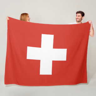 Switzerland flag - white cross fleece blanket