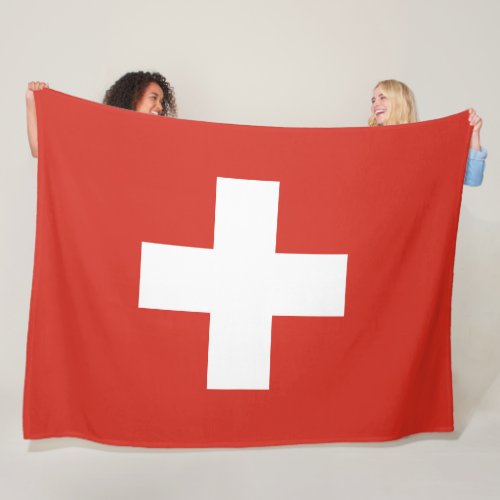 Switzerland flag _ white cross fleece blanket