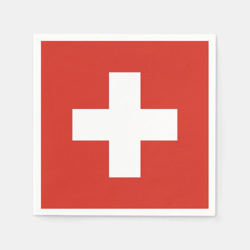 Switzerland flag _ white cross paper napkins