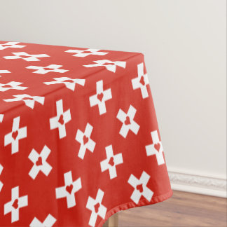 Switzerland Flag with  Heart pattern Tablecloth
