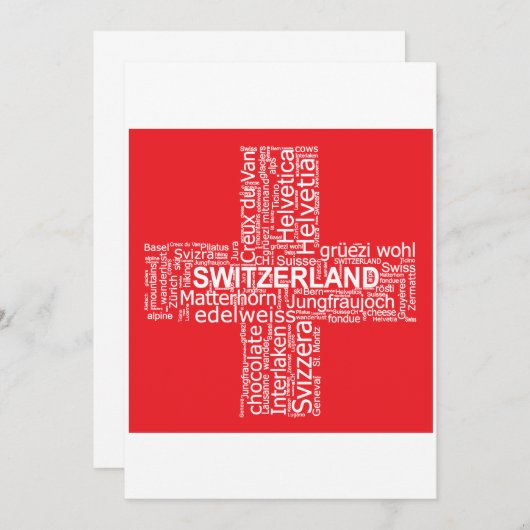 Switzerland Flag Word Cloud (Front/Back)