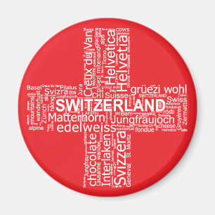 Switzerland Flag Word Cloud Magnet