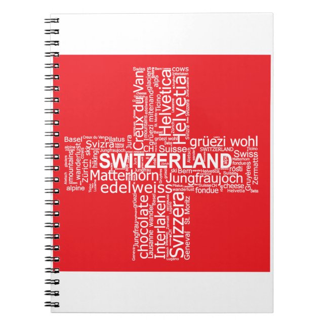 Switzerland Flag Word Cloud Notebook (Front)