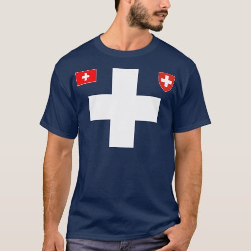 Switzerland Football Soccer Jersey Ball Travel T_Shirt