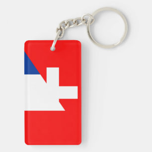 switzerland france flag country half symbol swiss keychain