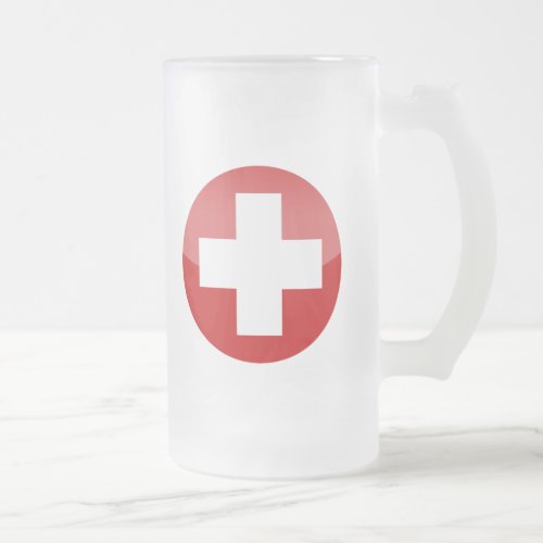 switzerland frosted glass beer mug