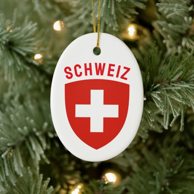 Switzerland (German Switzerland) Ceramic Ornament (Tree)