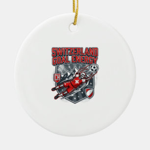 Switzerland Goal Energy Skeleton Striker Nations B Ceramic Ornament