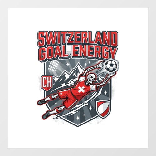 Switzerland Goal Energy Skeleton Striker Nations B Window Cling