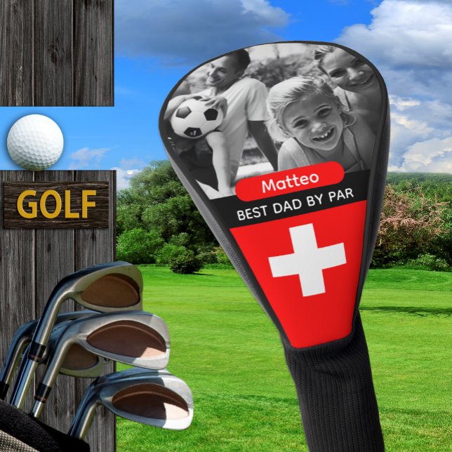 Switzerland Golf, Best Dad, Swiss Flag, Photo Golf Head Cover (Switzerland Golf Head Cover / Flag, name)