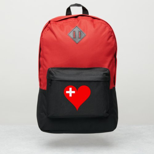 Switzerland heart flag port authority backpack