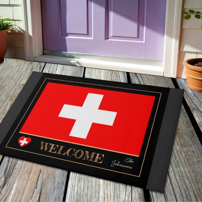 Switzerland house mat, Swiss Flag sports / Welcome Doormat (Creator Uploaded)