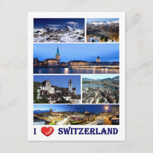 Switzerland - I Love - Postcard