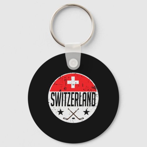 Switzerland Ice Hockey Flag Jersey Supporter Swiss Keychain