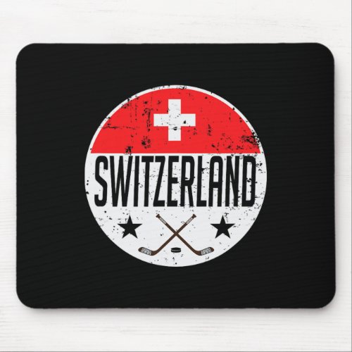 Switzerland Ice Hockey Flag Jersey Supporter Swiss Mouse Pad