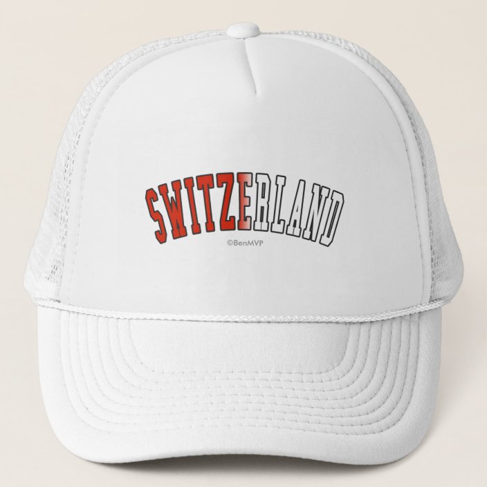 Switzerland in National Flag Colors Mesh Hat