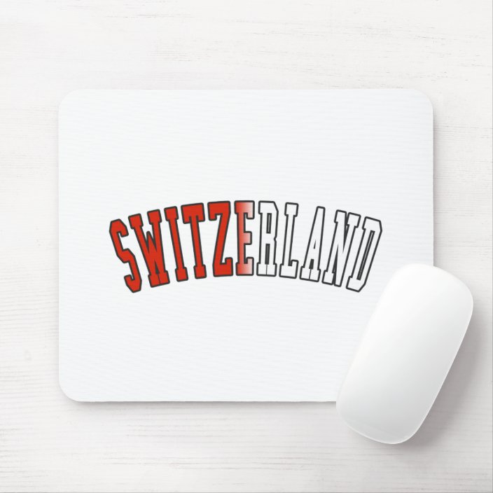 Switzerland in National Flag Colors Mousepad
