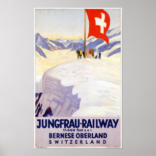 Switzerland Jungfrau Railway Vintage Poster