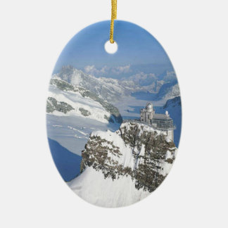 Switzerland, Jungfraujoch, top of Europe Ceramic Ornament