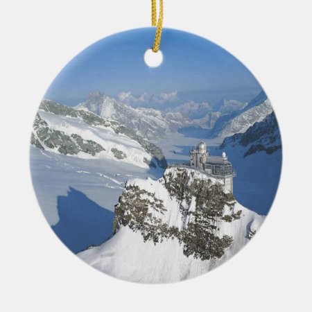 Switzerland, Jungfraujoch, Top Of Europe Ceramic Ornament