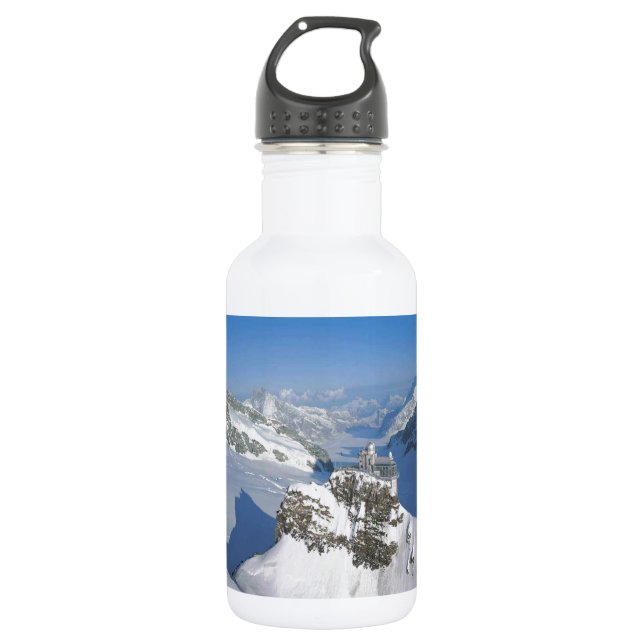 Switzerland, Jungfraujoch, top of Europe Water Bottle (Front)