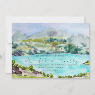 Switzerland landscape watercolour painting  invitation