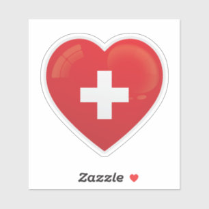 Switzerland  Love Flag Sticker