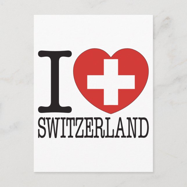 Switzerland Love v2 Postcard (Front)
