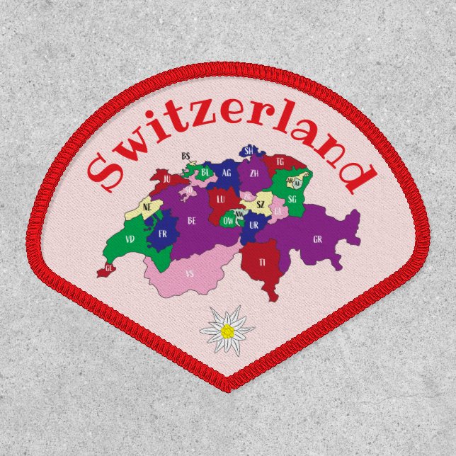 Switzerland Map and Edelweiss Shoulder Patch (Front)