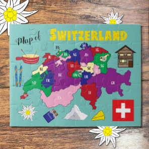 Switzerland Map and Swiss Stereotypes Puzzle