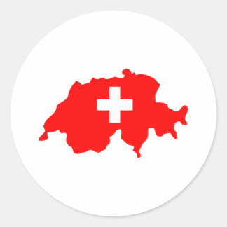 Switzerland Map Classic Round Sticker
