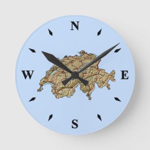 Switzerland Map Clock