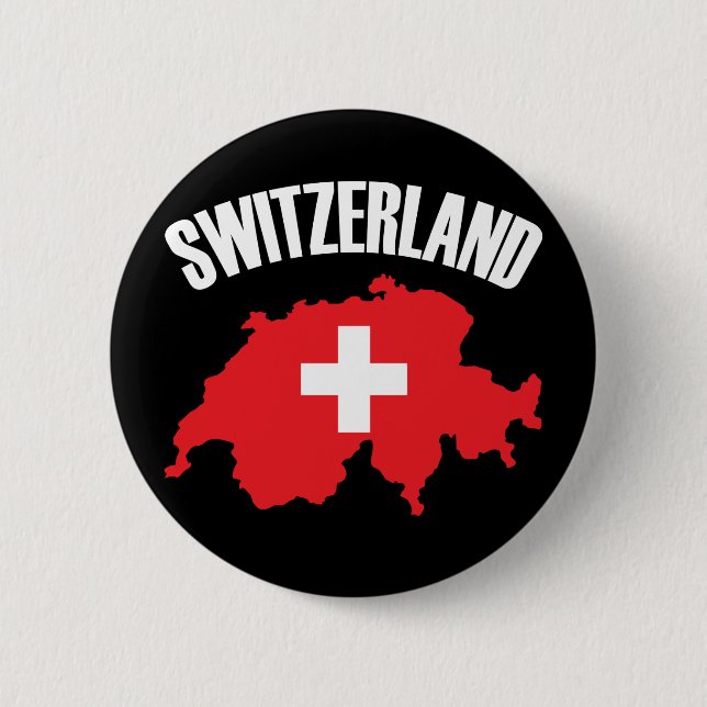 Switzerland Map Flag Button (Front)
