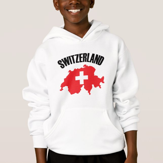 Switzerland Map Flag Hoodie (Front)