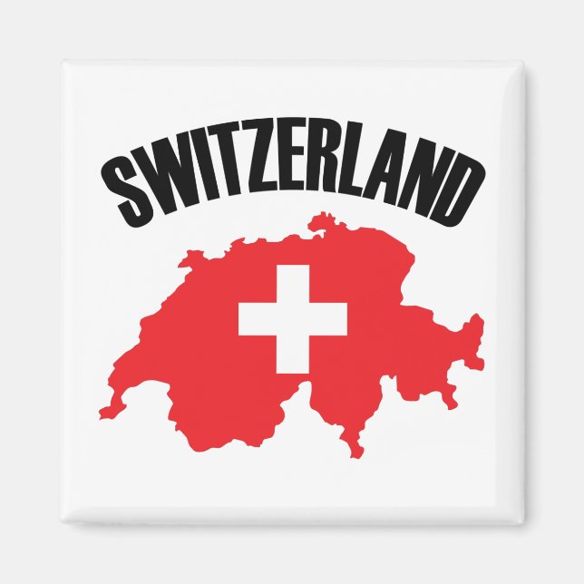 Switzerland Map Flag Magnet (Front)
